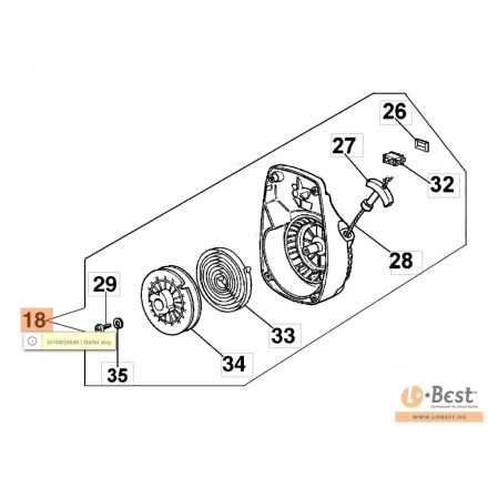 Indító komplett műanyag C19/20,SA30,SC150-180,MTL 51 - 375200047,375200048