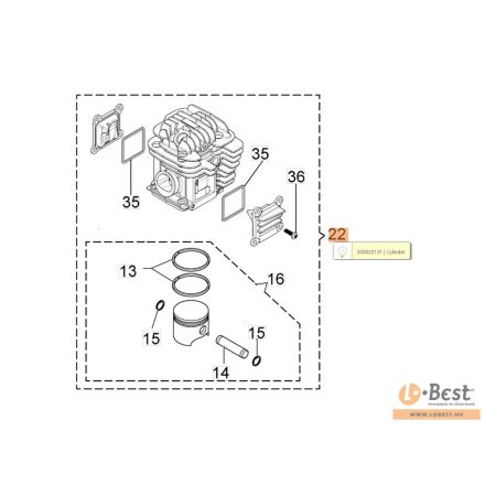 Henger komplett 45 mm - 952, GS 520 - 50080114