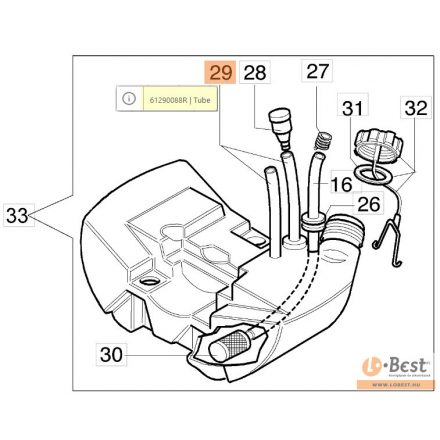 Üzemanyagcső 61290088