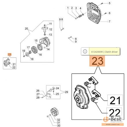 Indító agy komplett Multi Mate motor