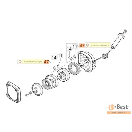 Indító fül + rugó készlet szett set 446 BP ERGO, 453 BP ERGO - 62030130+62030131 együtt