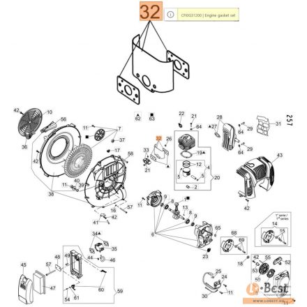 Tömítés készlet (motor, kicsi) BV 900, BV 901, MB 90, MB 900