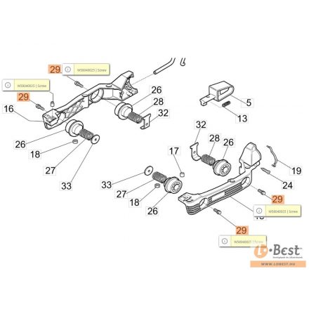 Csavar  HC 246-247P, HC 260-265-275-280 XP